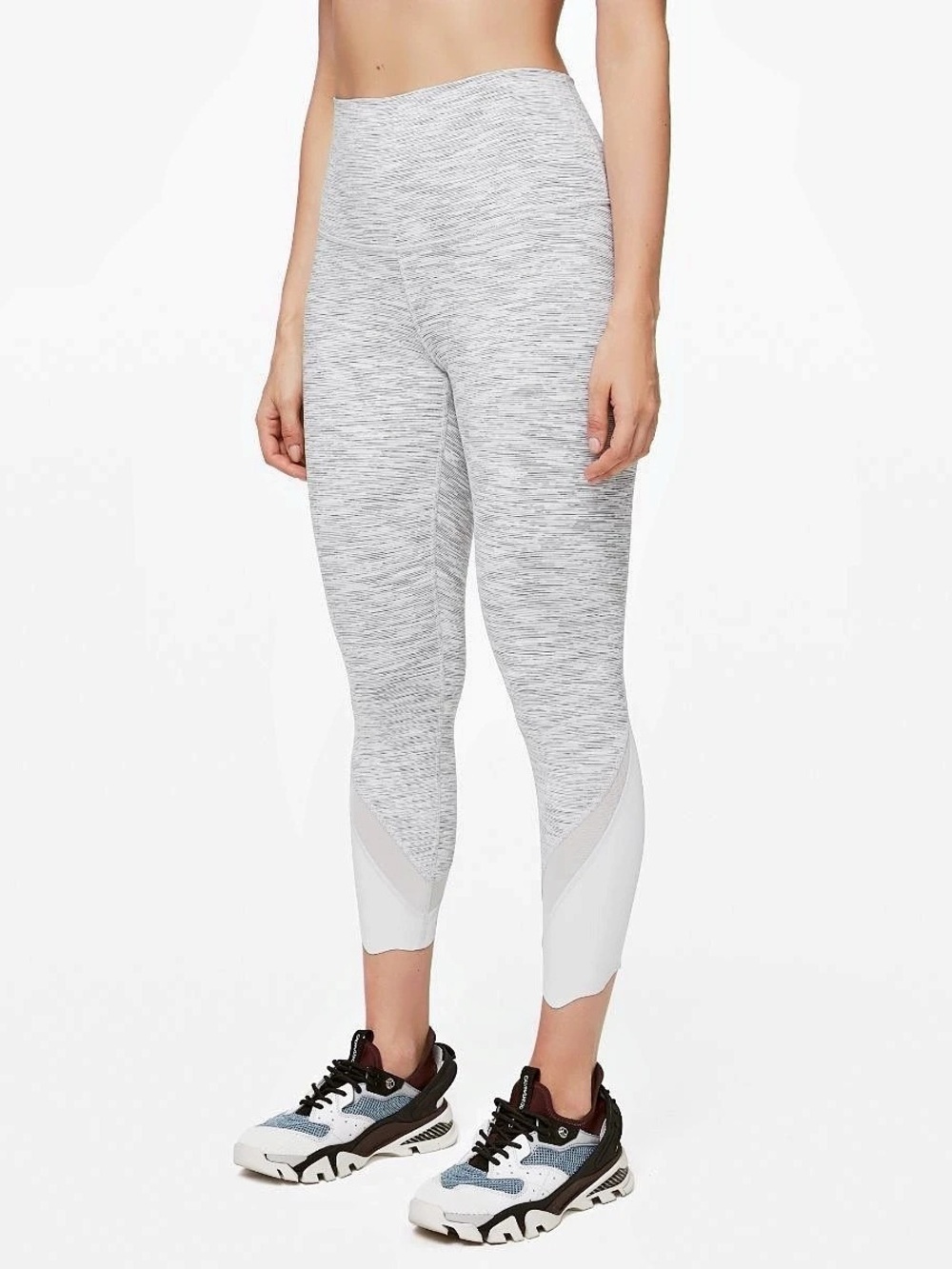 Lululemon Wunder Under Crop II *Roll Down Scallop Full-On Luxtreme 24" Gray Sz M